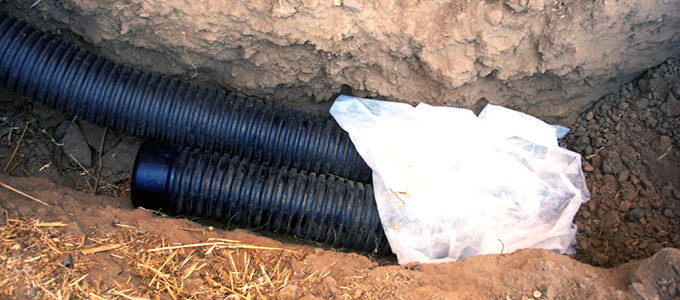 weeping tile installed in home
